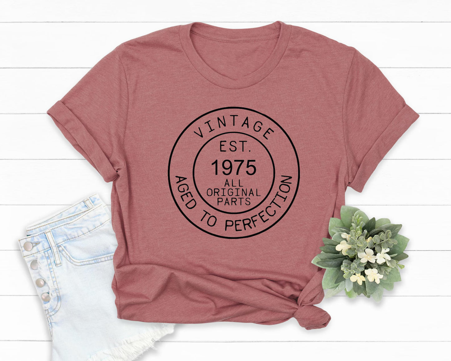 Vintage 1975 Shirt | EST. 1975 Tee, Aged to Perfection Birthday Gift